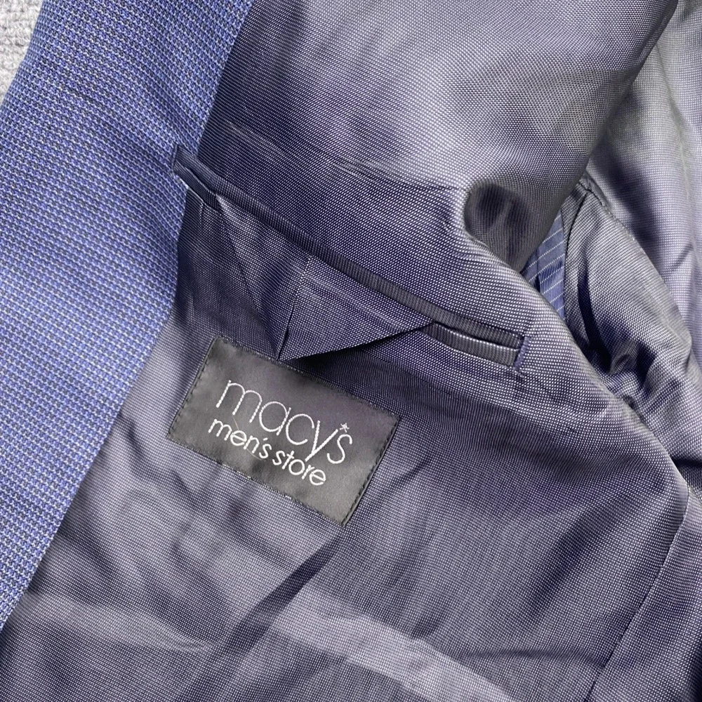 Michael Kors Mens 42R Blue Micro Pattern Two Button Blazer Sport Coat NWT